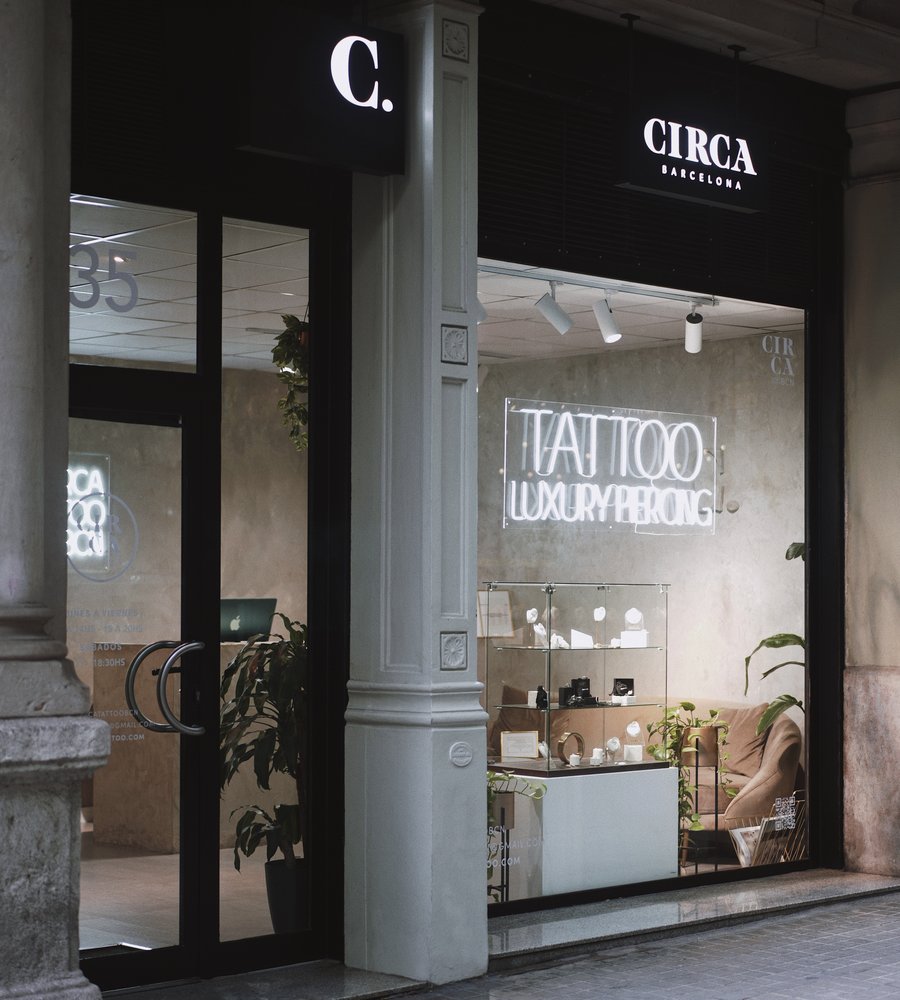 Circa tattoo studio storefront at Carrer del Bruc 35, Barcelona